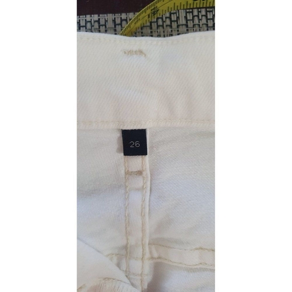 Goldsign Women's Cream Benefit High Rise Relaxed Straight Jeans Size 26 - Picture 10 of 16